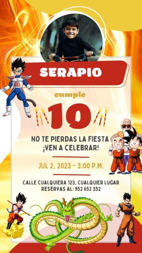 Invitaciones De Dragon Ball Z ParaEDITAR GRATIS Invita Jass