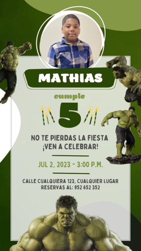 Invitaciones De Hulk ParaEDITAR GRATIS