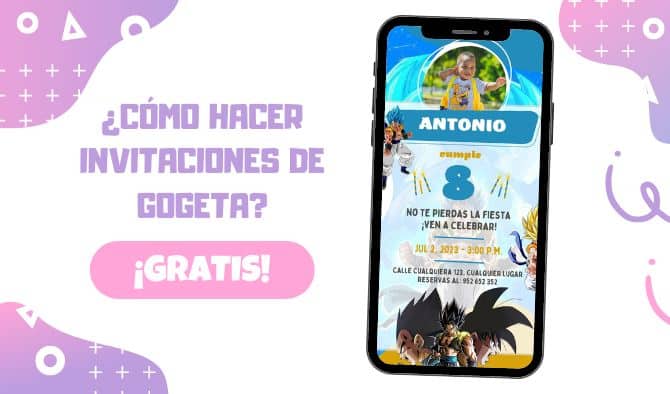 como hacer video invitaciones de gogeta