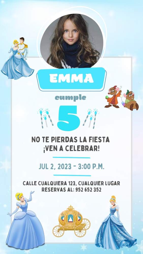 Invitaciones De Cumpleaños De Cenicienta Gratis 6960