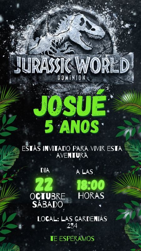 invitaciones-de-dinosaurios-jurassic-world-para-editar-gratis